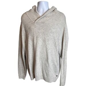 CHAPS Men's Shawl Collar Speckled‎ Knit Sweater Sz XL Faux Suede Elbow Patches